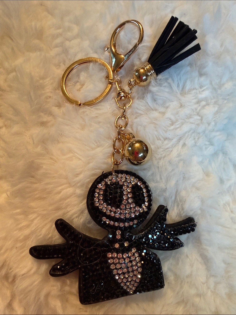 Rhinestone Jack Skellington Nightmare Before Christmas Keychain Bag Charm